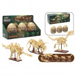CaDA Tray of 3 Dinosaur Eggs with Stegosaurus, Triceratops and Velociraptor 825 Pieces (Unassembled Brick Build Kit) - C59015W