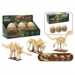 CaDA Tray of 3 Dinosaur Eggs with Stegosaurus, Triceratops and Velociraptor 825 Pieces (Unassembled Brick Build Kit) - C59015W
