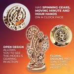 UGears Steampunk Clock 3D Wooden Mechanical Model Kit - UGR70093