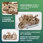 UGears Scrambler UGR-10 Motor Bike with sidecar 3D Mechanical Model Kit - UGR70137