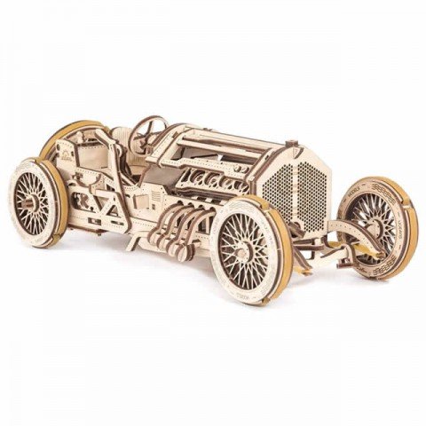 UGears U-9 Grand Prix Car Wooden Moving Mechanical Model Kit - UGR70044