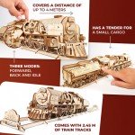 UGears V-Express Steam Train with Tender 3D Puzzle Mechanical Model Kit - UGR70058