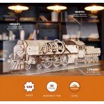 UGears V-Express Steam Train with Tender 3D Puzzle Mechanical Model Kit - UGR70058