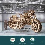 UGears Scrambler UGR-10 Motor Bike with sidecar 3D Mechanical Model Kit - UGR70137