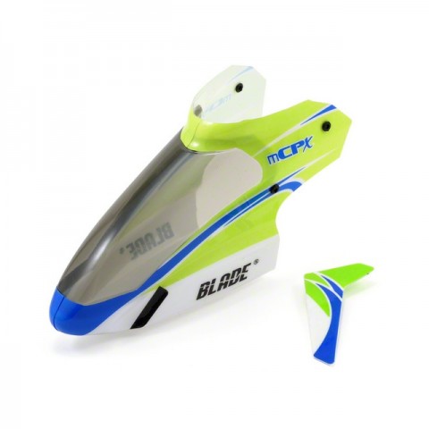 Blade mCP X and Blade mCPX V2 Complete Green Canopy with Vertical Fin - BLH3519 Blade mCP X and Blade mCPX V2 Complete Green Canopy with Vertical Fin - BLH3519