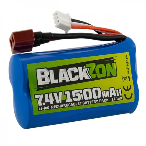 BlackZon Li-ion 7.4v 1500mAh Battery Pack with Deans Connector (T-Plug) - 540149 BlackZon Li-ion 7.4v 1500mAh Battery Pack with Deans Connector (T-Plug) - 540149