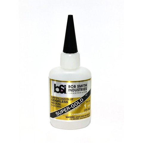 Bob Smith Industries Super Gold Gap Fill Odourless Foam Safe CA Glue (1/2oz) - BSI126