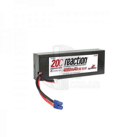 Dynamite Reaction 11.1V 4000mAh 3S 20C Hard Case LiPo Battery with EC3 Connector - DYN9002EC