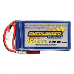 Overlander 450mAh 7.4v 2S 35C Supersport Pro LiPo Battery with JST Connector - OL-2556