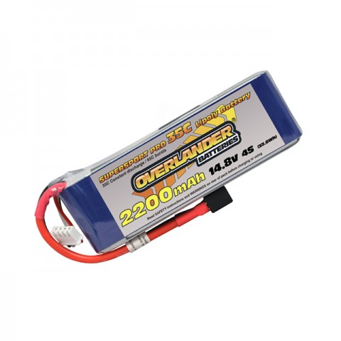 Overlander Supersport 4S 2200mAh 14.8v 35C LiPo Battery - OL-2568