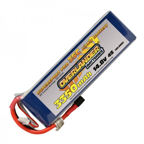 Overlander Supersport Pro 3350mAh 4S 14.8v 35C LiPo Battery with Deans Connector - OL-2571