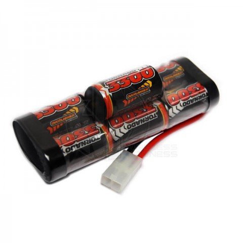 Overlander 3300mah 8.4v Hump NiMh Battery for RC Car, Boat, Bike with Tamiya Plug - OL-2740