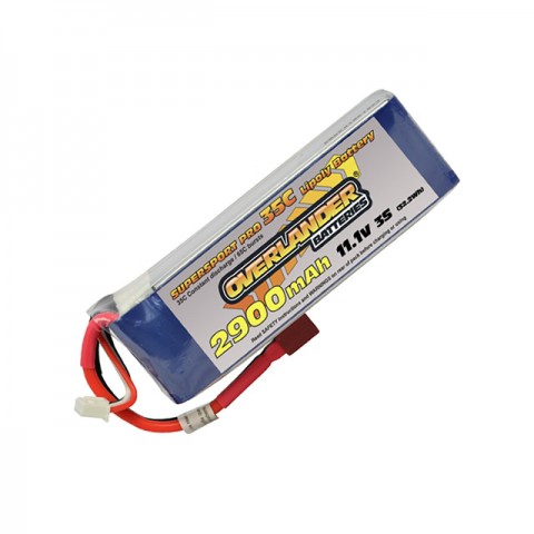 Overlander Supersport 2900mAh 3S 11.1v 35C LiPo Battery with Deans Connector - OL-2804