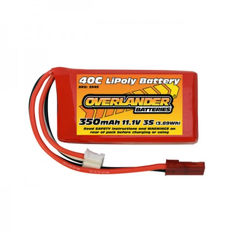 Overlander 350mAh 11.1v 3S 40C LiPo Battery with JST Connector - OL-3545