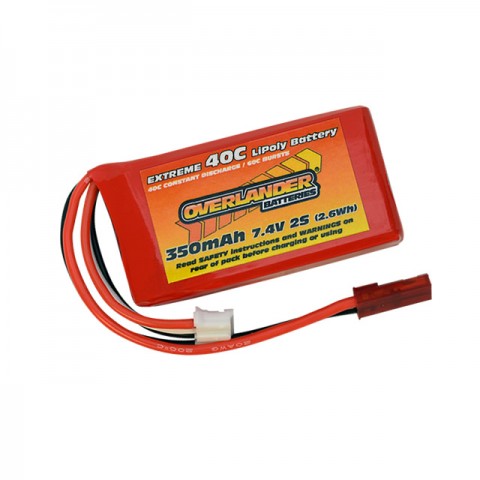 Overlander Extreme 130 X 350mAh 2S 7.4v 40C LiPo Upgrade Battery E-flite UMX Models Blade 130X - OL-2505