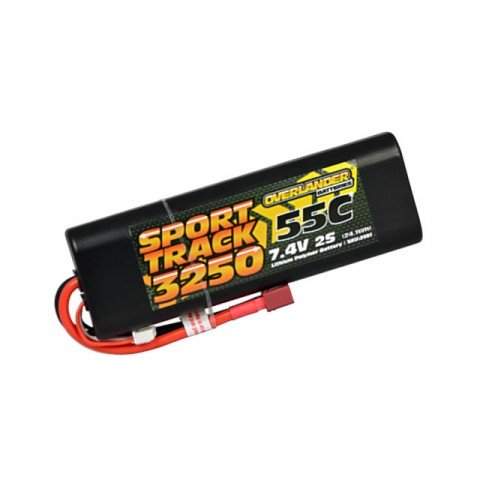 Overlander Sport Track 7.4v 2S 3250mAh LiPo 55C Battery with Deans Connector - OL-2581