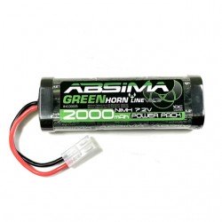 Absima Greenhorn 2000mah 7.2v NiMh Battery Pack SubC for RC Car, Boat, Bike with Tamiya Plug - 4100005