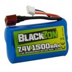 BlackZon Li-ion 7.4v 1500mAh Battery Pack with Deans Connector (T-Plug) - 540149