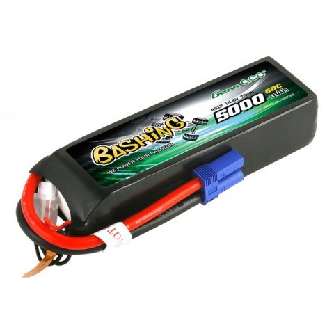Gens Ace 5000mAh 14.8v 60C 4S1P LiPo Battery with EC5 Connector - GC4S5000-60E5