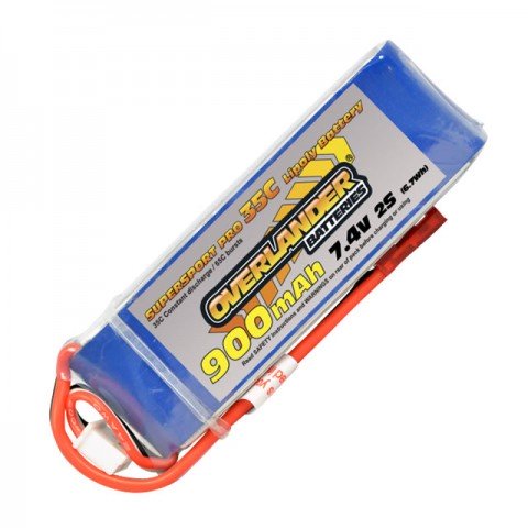 Overlander Supersport Pro 900mAh 2S 7.4v 35C LiPo Battery - OL-2558