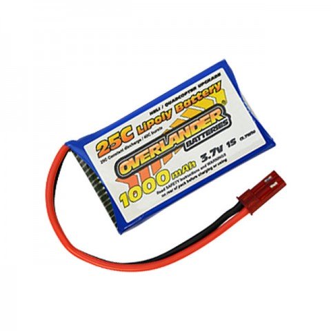 Overlander 1000mAh 3.7v 1S 25C LiPo Battery with JST Connector - OL-2809