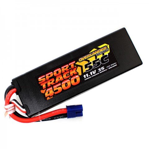 Overlander Sport Track 4500mAh 3S 11.1v 55C LiPo Battery in Hard Case with EC3 Connector - OL-2956EC3