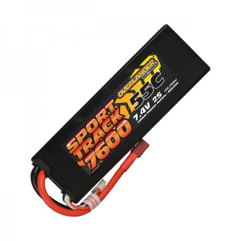 Overlander Sport Track 7.4v 2S 7600mAh LiPo 55C Battery with Deans Connector - OL-3142