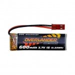 Overlander 3.7v 1S 600mAh 20C LiPo Battery with JST Connector - OL-3431