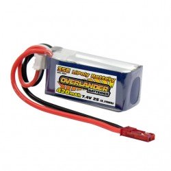 Overlander 420mAh 7.4v 2S 35C Supersport Pro LiPo Battery E-flite UMX Models with JST Connector - OL-3603