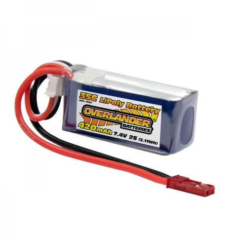 Overlander 420mAh 7.4v 2S 35C Supersport Pro LiPo Battery with JST Connector - OL-3603