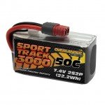 Overlander 3000mAh 7.4v 2S2P 50C Sport Track LiPo Battery with Deans Connector - OL-3607