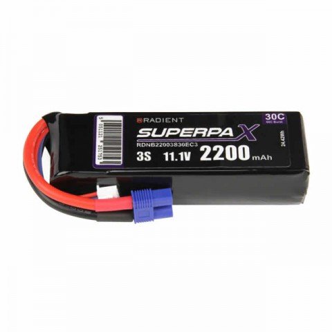 Radient Superpax 3S 2200mAh 11.1v 30C LiPo Battery with EC3 Connector - RDNB22003S30EC3