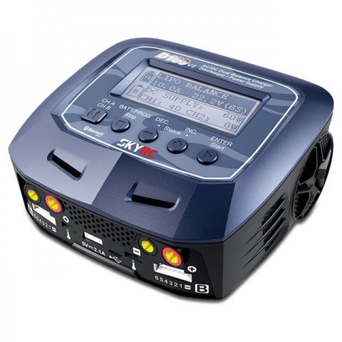 Sky RC D100 V2 AC/DC Dual Balance Charger/Discharger for LiPo, LiFe, LiHV and NiMh Batteries - SK-100131