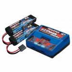 Traxxas Dual ID Battery Charger (2972T) with 2 x 2S 7.4v 7600mAh LiPo Batteries (2869X) - TRX2991T