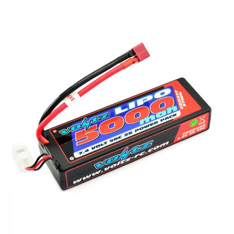 Voltz 5000mAh 2S 7.4v 50C Hard Case LiPo Stick Battery Pack with Deans Connector - VZ0317