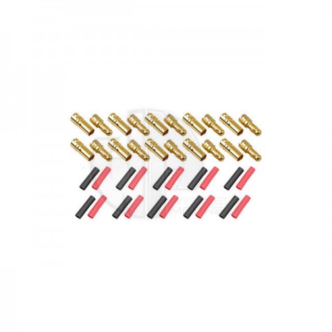 Logic RC 3.5mm Gold Connector Set with Heat Shrink (10 Pairs) - FS-GC03-10