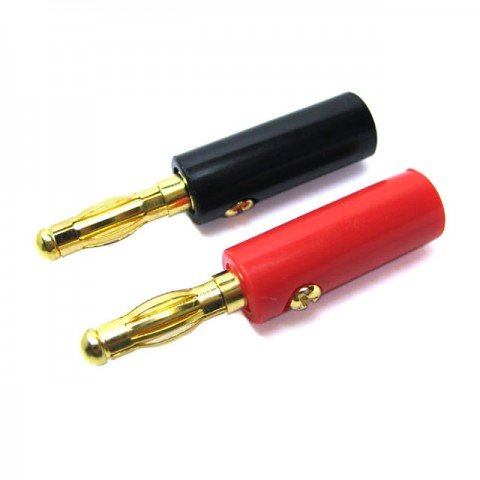 Etronix 4.0mm Banana Gold Connector Red and Black Set - ET0600