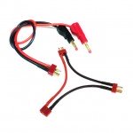 Logic RC Charge Lead 4mm Bullet to Twin Deans Male Connector - LGL-CLDNST