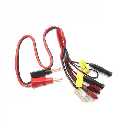 Logic RC Charger Lead 4mm Gold Banana Connectors to Tamiya, Deans, BEC, RX, Futaba/JR TX Connectors - LGL-CLMEP