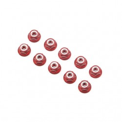 Ansmann Racing Red Aluminium Nylon Nut 3mm (10 Nuts) - 203000018