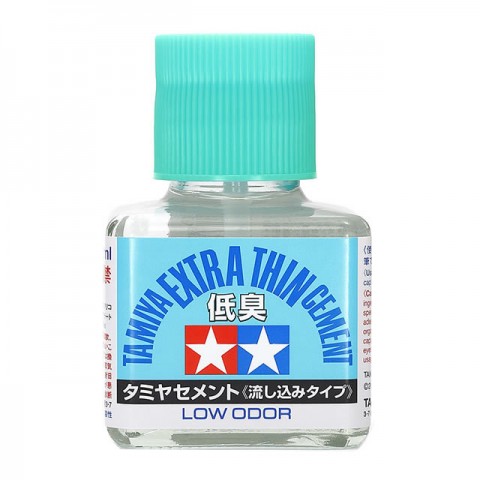 Tamiya Extra Thin Cement Low Odour Liquid Adhesive for Plastic Hobby Kits (40ml) - 87236
