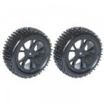 FTX 1/10 Rear Buggy Wheel and Tyre Set 12mm Hex (Pack of 2 Black Wheels) - FTX6301B