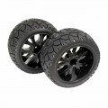 Absima 1/10 Truggy On-Road Tyres Glued on Black Wheels (Pack of 2 Rear Wheel Sets) - 2500014