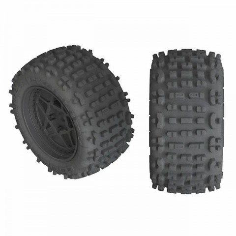 Arrma 1/10 dBoots Backflip LP 3.8 Pre-Mounted Wheels and Tyres 17mm Hex (Pack of 2) - AR550050
