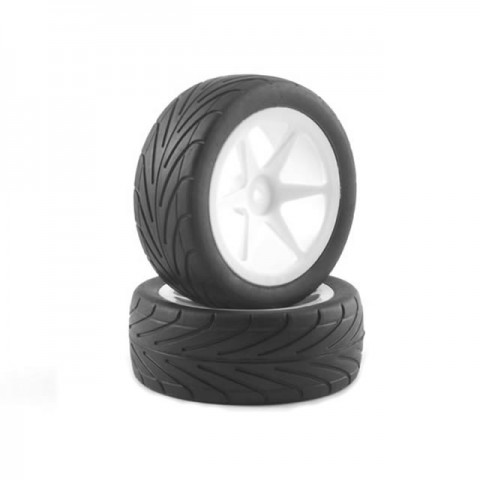 Fastrax 1/10th Buggy Pre-Glued Low Profile 12mm Hex Wheels and Tyres (Front) - FAST0048