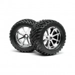 HPI 1/8 Pre-Mounted Goliath Tyres 178x97mm On Blast Chrome Wheels (Set of 2) - HPI-4727