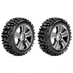 Roapex 1/8 RHYTHM Buggy Tyre on Chrome wheels 17mm Hex (Pack of 2) - R5002CB