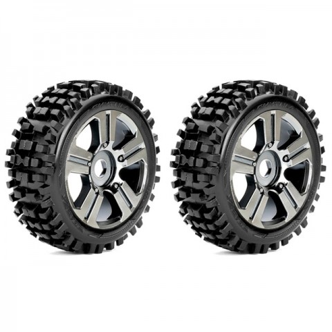 Roapex 1/8 RHYTHM Buggy Tyre on Chrome wheels 17mm Hex (Pack of 2) - R5002CB
