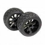 Absima 1/10 Truggy On-Road Tyres Glued on Black Wheels (Pack of 2 Rear Wheel Sets) - 2500014