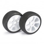 Absima 1/8 Street 6 Spoke 17mm White Wheel and Tyre Set (Pack of 2 Wheels) - 2530007